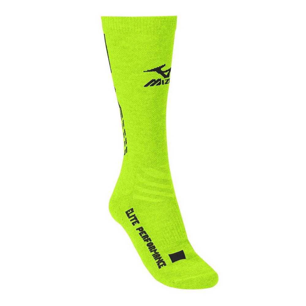 Mens Mizuno Legacy Crew Volleyball Socks Lemon/Black Philippines (RFBOQM623)